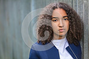 Sad Mixed Race African American Teenager Girl Young Woman