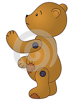 Sad patched Teddy-bear