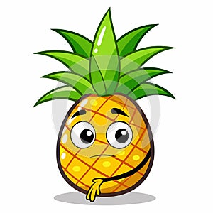 Sad pineapple cartoon character