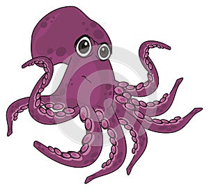 Sad purple octopus photo