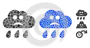 Sad Rain Cloud Mosaic Icon of Round Dots