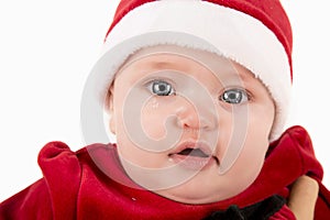 Sad santa baby close up