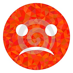 Sad Smiley Polygonal Lowpoly Flat Icon