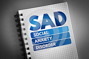 SAD - Social Anxiety Disorder acronym