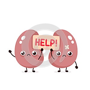 Sad suffering sick cute kidneys