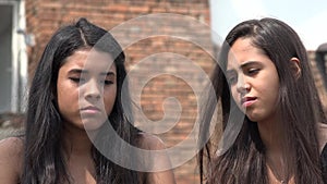 Sad Teen Hispanic Girls