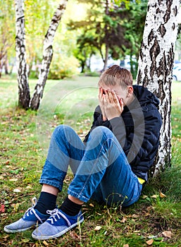Sad Teenager outdoor