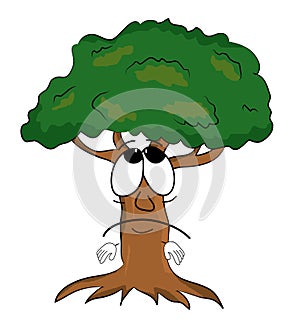 Sad tree cartoon