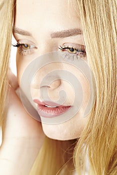 Sad young blond woman