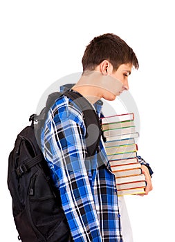 Sad Young Man with a Books