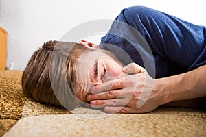 Sad Young Man crying