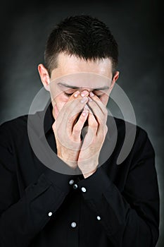 Sad Young Man Portrait