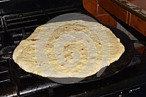 Sada Roti on a Tawa or Tava in Trinidad, West Indies