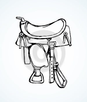 Saddle. Vector drawing