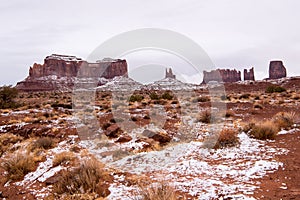 Saddleback, King on his Throne, Stagecoach, Bear and Rabbit, and Castle Rock at Monument Valley Navajo Tribal Park