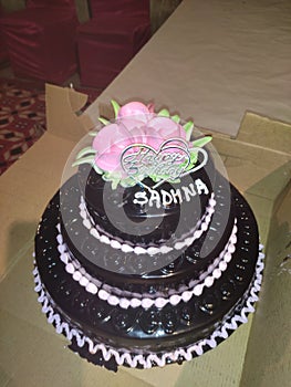 Sadhana birthday party Cake so sweet and chocolate cake photo