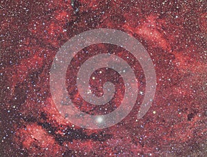 Sadr and Nebula in constellation Cygnus