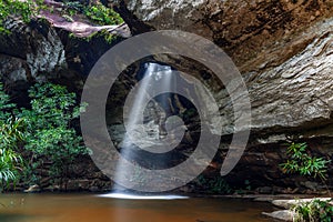 Saeng Chan Waterfall Long Ru Waterfall, Ubon Ratchathani Province, Thailand.The stone holes are caused by water erosion due to