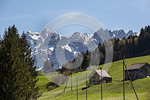 saentis mountain range switzerland