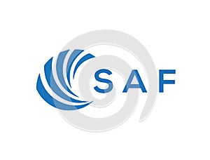 SAF letter logo design on white background. SAF creative circle letter logon