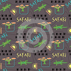 Safari abstraction, seamless pattern vector illustration.