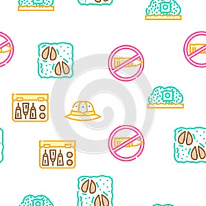 Safari African Hunting Vacation Icons Set Vector