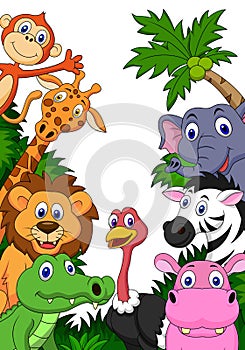 Safari animal cartoon background