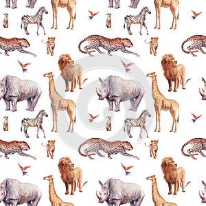 Safari animals seamless pattern