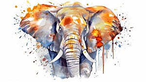 Safari Colorful painting of African Elephant.