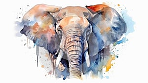 Safari Colorful painting of African Elephant.