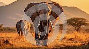 Safari Encounter: Majestic African Elephant Roaming