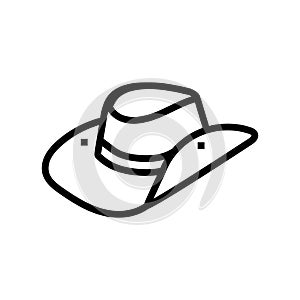 safari hat cap line icon vector illustration