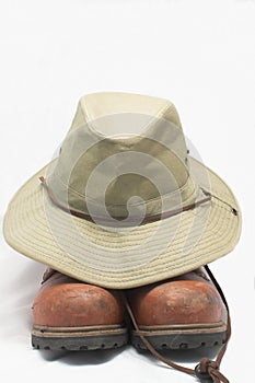 Safari Hat and Hiking Boots