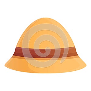 Safari hat icon, cartoon style