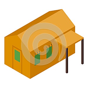 Safari house icon isometric vector. African hut