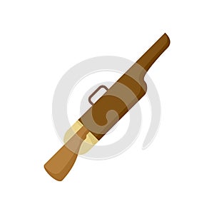 Safari hunter rifle icon flat isolated vector