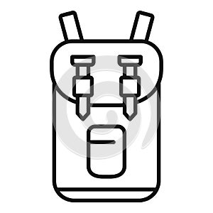 Safari hunting backpack icon, outline style