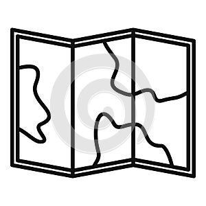 Safari hunting map icon, outline style