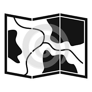 Safari hunting map icon, simple style