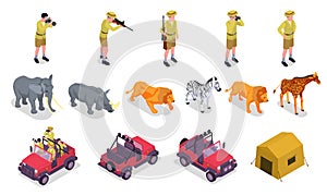 Safari Isometric Icon Set