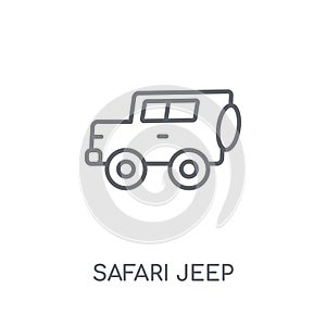 Safari jeep linear icon. Modern outline Safari jeep logo concept