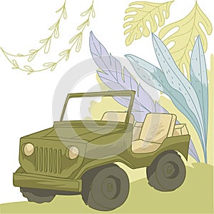 Safari jeep, tourist transport for rides adventure