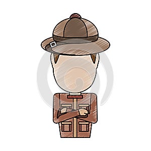 Safari man vector illustration
