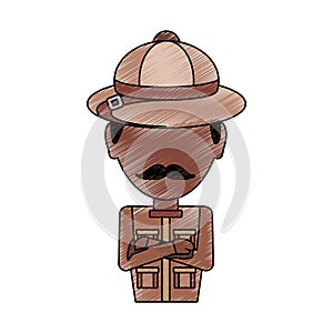 Safari man vector illustration