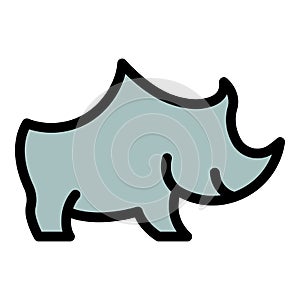 Safari rhino icon color outline vector