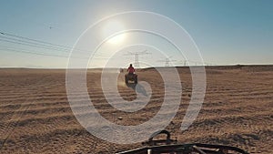 Safari Ride Buggies and Quad Bikes Through the Desert Hurgada, Egypt. Adventures of Desert Off-road on Atv.