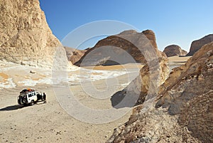 Safari in Sahara, Egypt. White desert