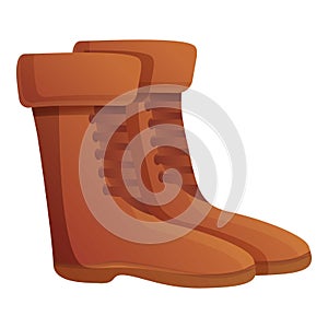 Safari travel boots icon, cartoon style