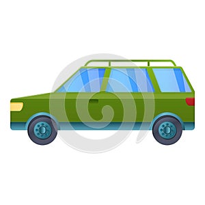 Safari travel car icon, cartoon style