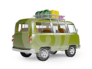 Safari van with roofrack back